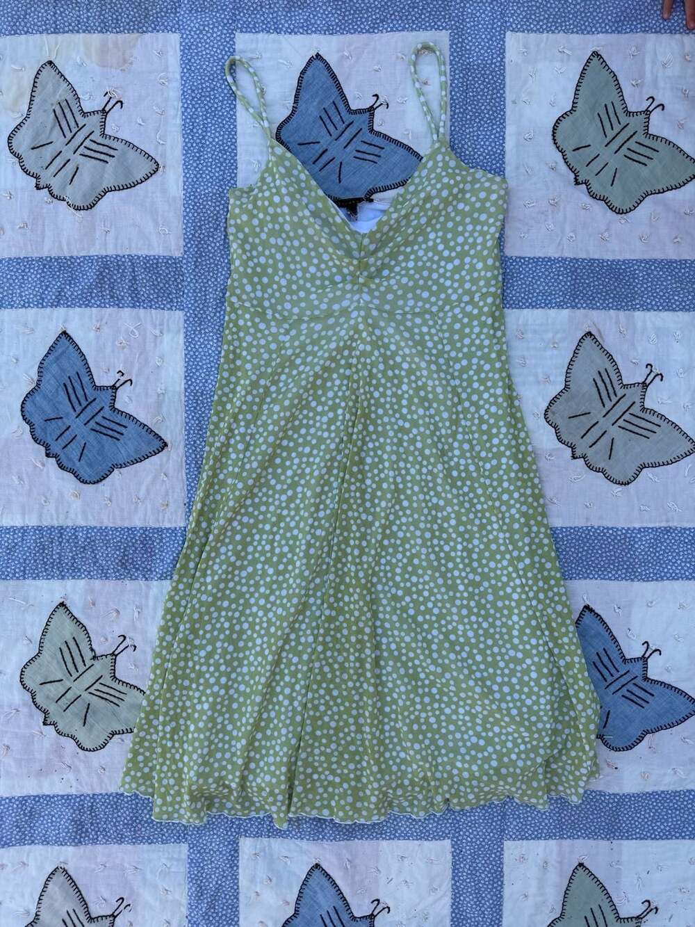 Vintage y2K Weston Wear Mesh Polka Dot Spaghetti Strap Dress